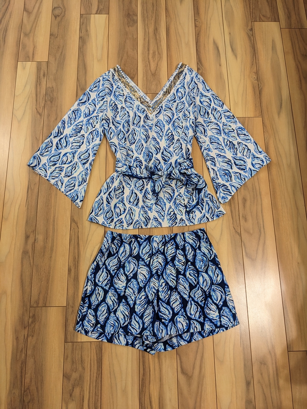 EUC! Lilly Pulitzer Kailen Top & Shorts Set Resort White Drop In Size 2